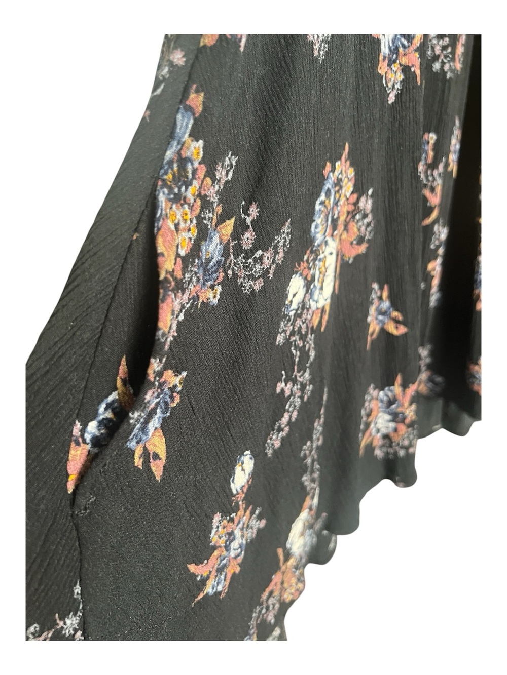 Free People Tree Swing Floral Fairy Boho Whimsygoth Mini Dress Pockets Blk SZ XS - Picture 6 of 10
